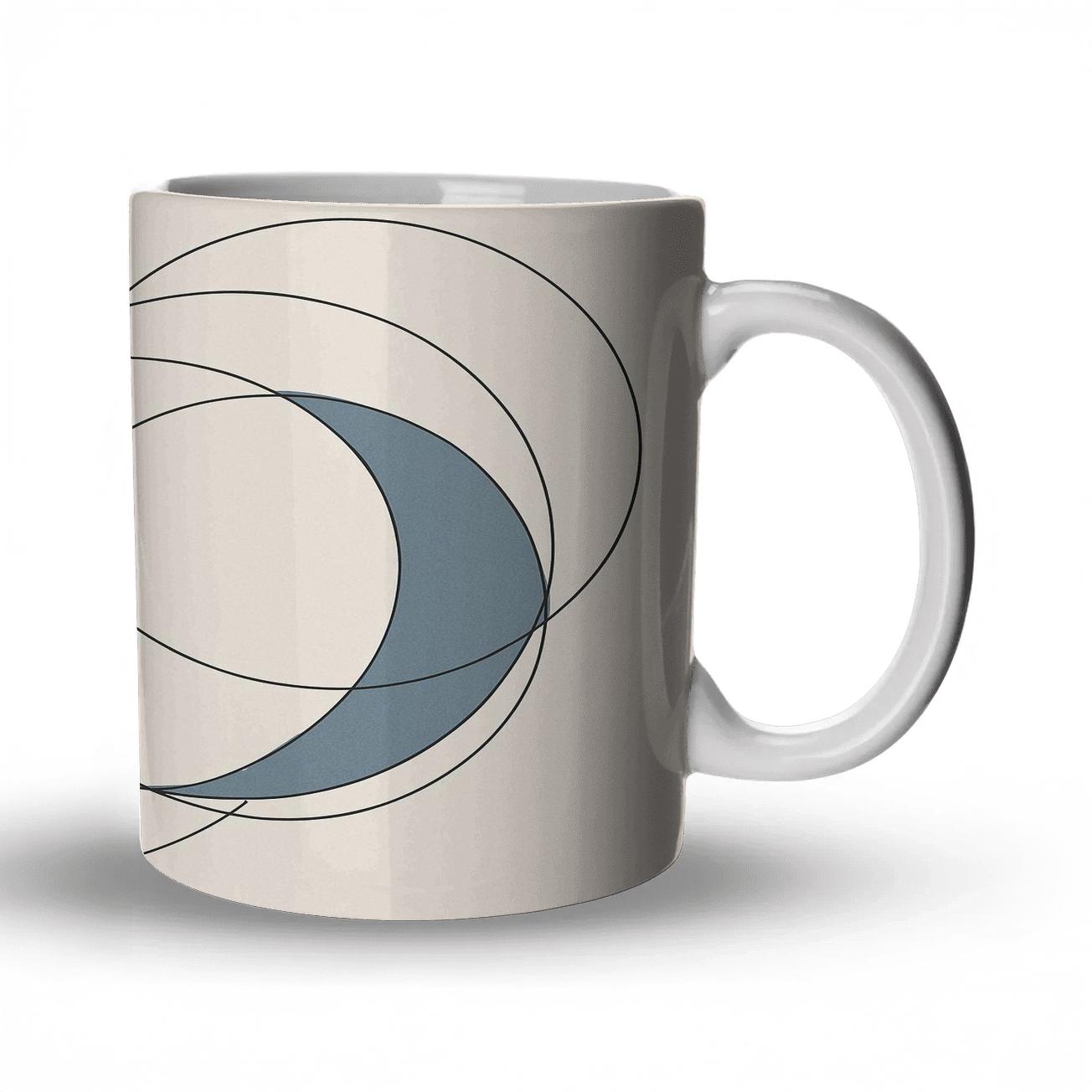 Orbit Lines Geometric Flow premium drinkware mugs