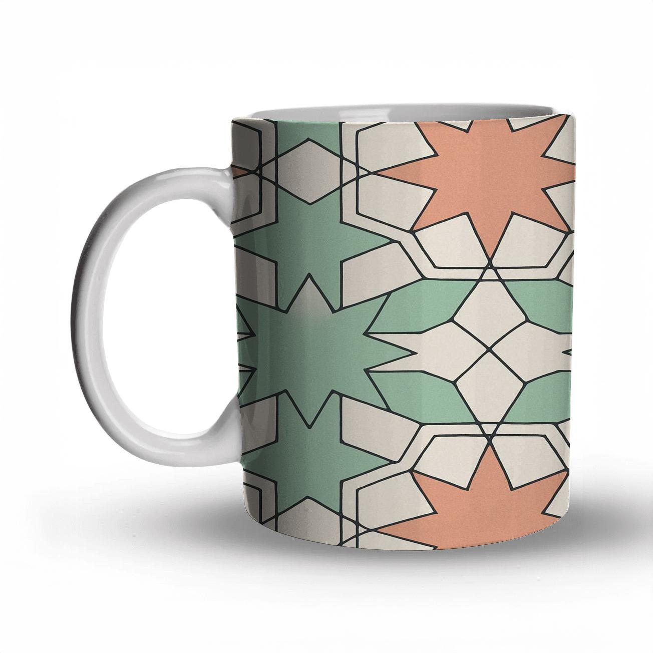 Mughal Star Tessellation Minimal personalized mugs