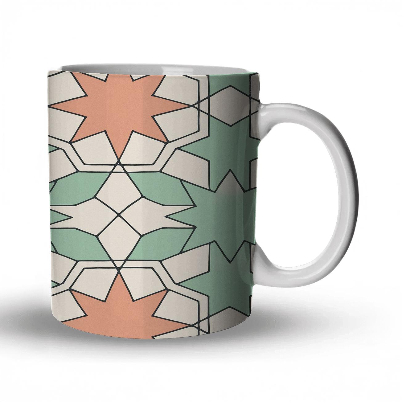 Mughal Star Tessellation Minimal personalized mugs