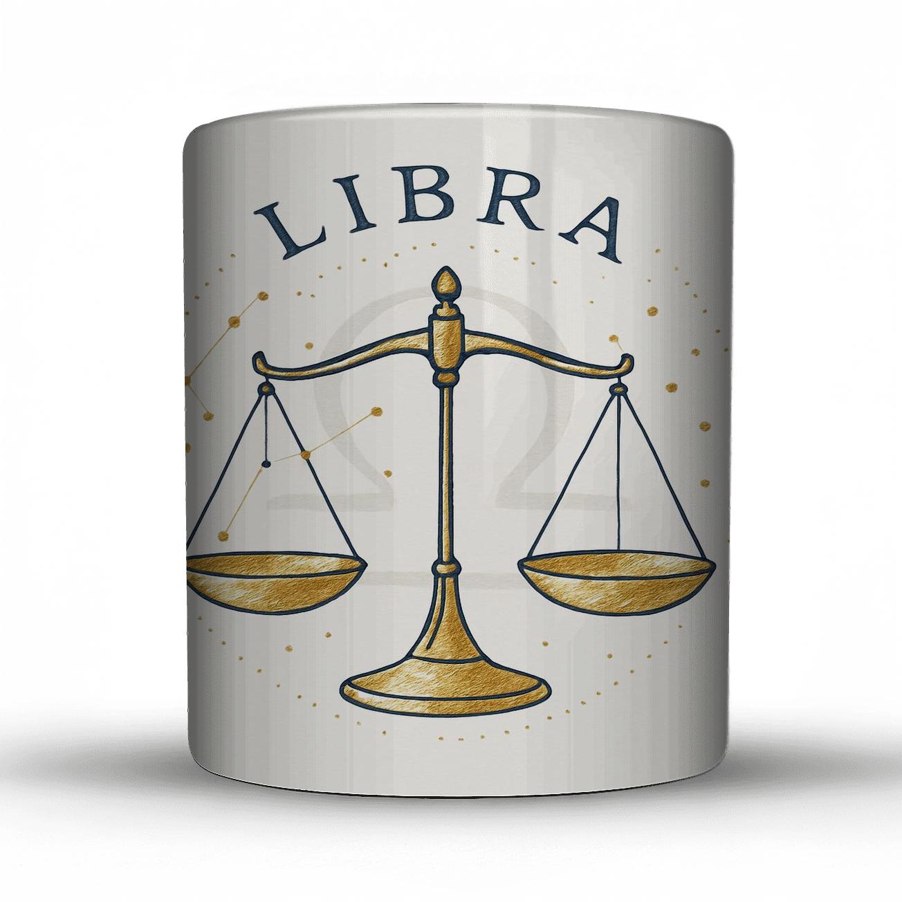 Libra Celestial Scales Line Art gift mugs for occasions