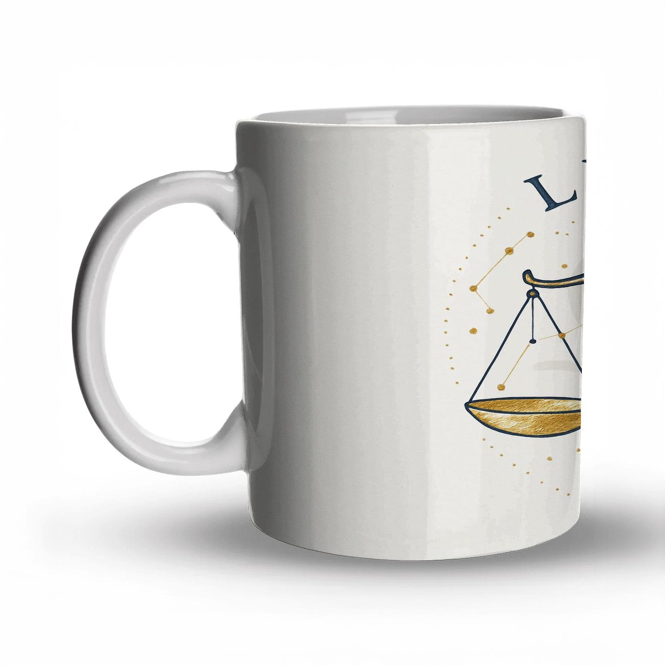 Libra Celestial Scales Line Art gift mugs for occasions