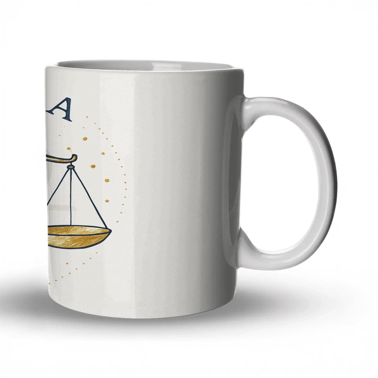 Libra Celestial Scales Line Art gift mugs for occasions