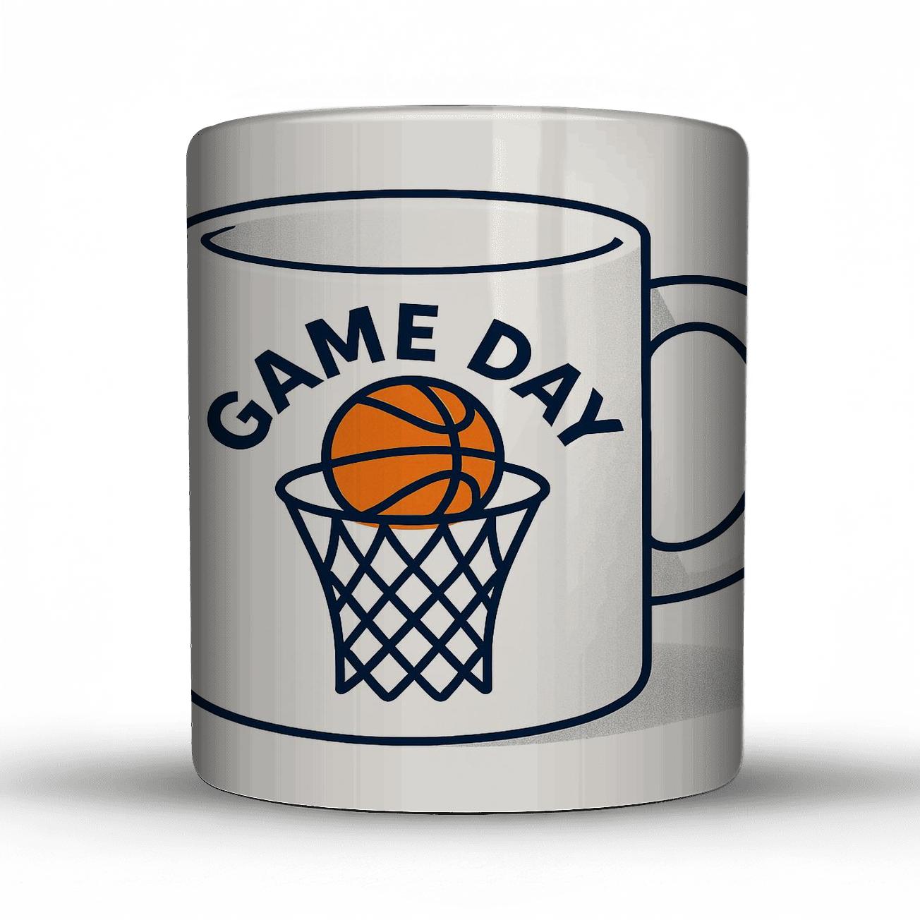 Basketball Net Pulse Game Day Line Art insulated thermal mugs