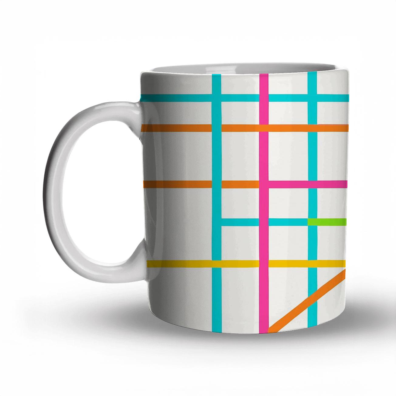 Prismatic City Gridlines ceramic coffee mugs