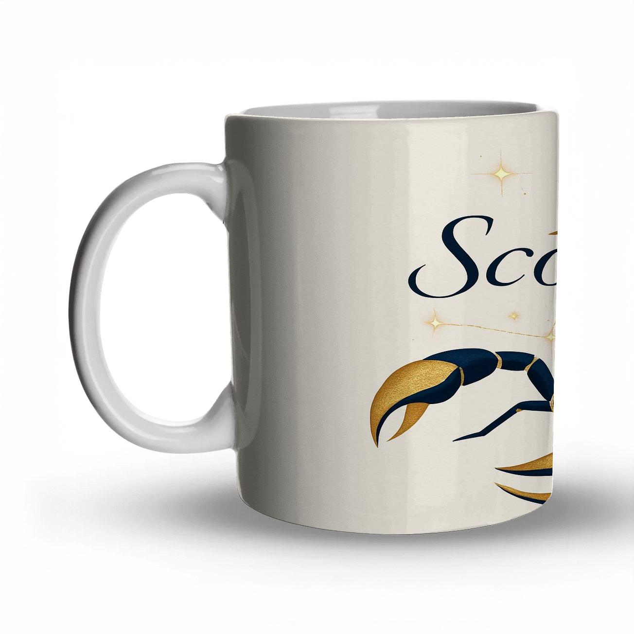 Scorpio Cosmic Serpent Line Art ceramic coffee mugs