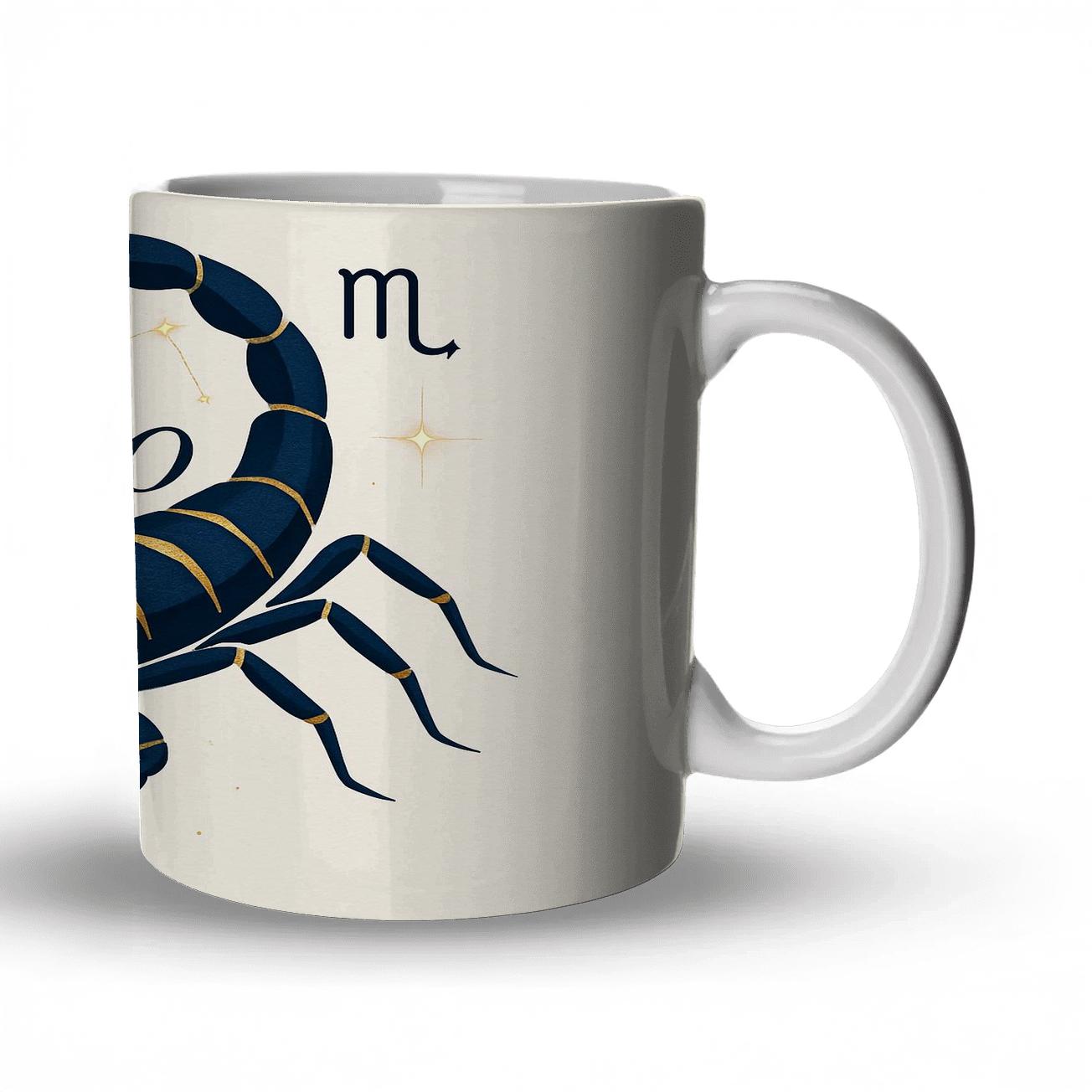 Scorpio Cosmic Serpent Line Art ceramic coffee mugs