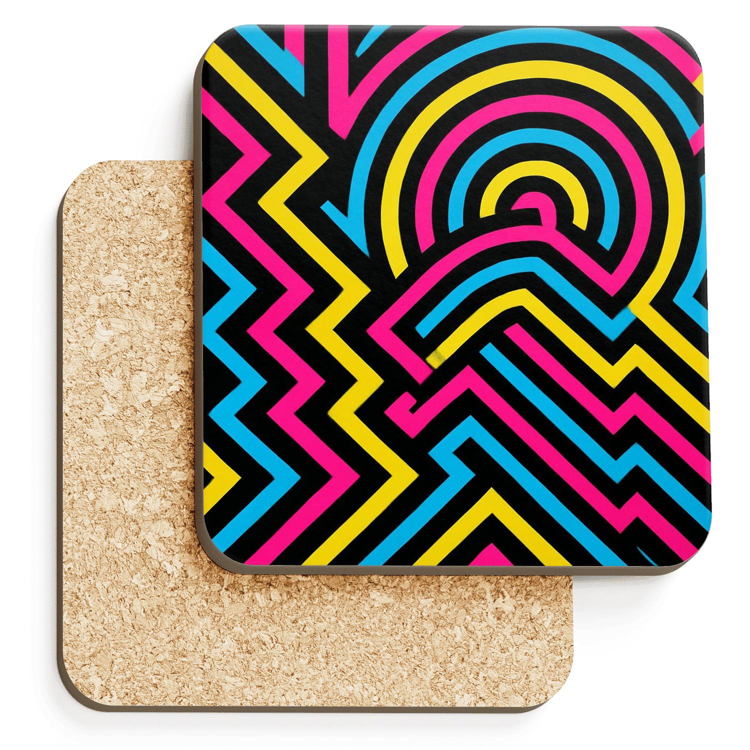Chromatic Pulse Labyrinth elegant tabletop coasters