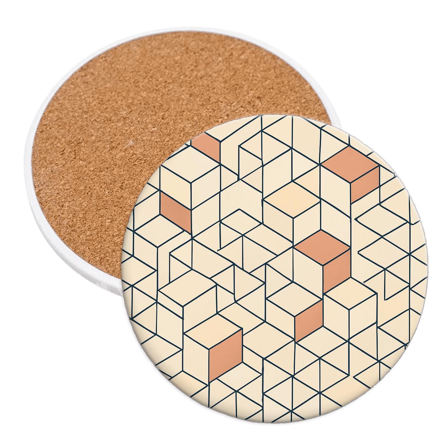 Isometric Cascade Grid personalized drink coasters
