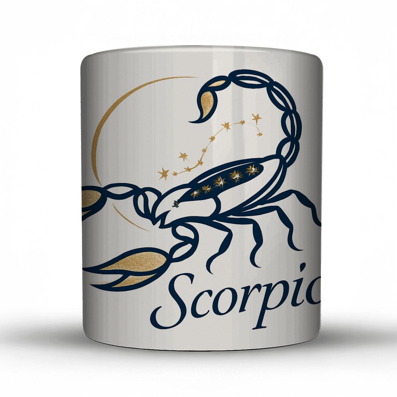Scorpio Mystic Eclipse Line Art custom printed mugs