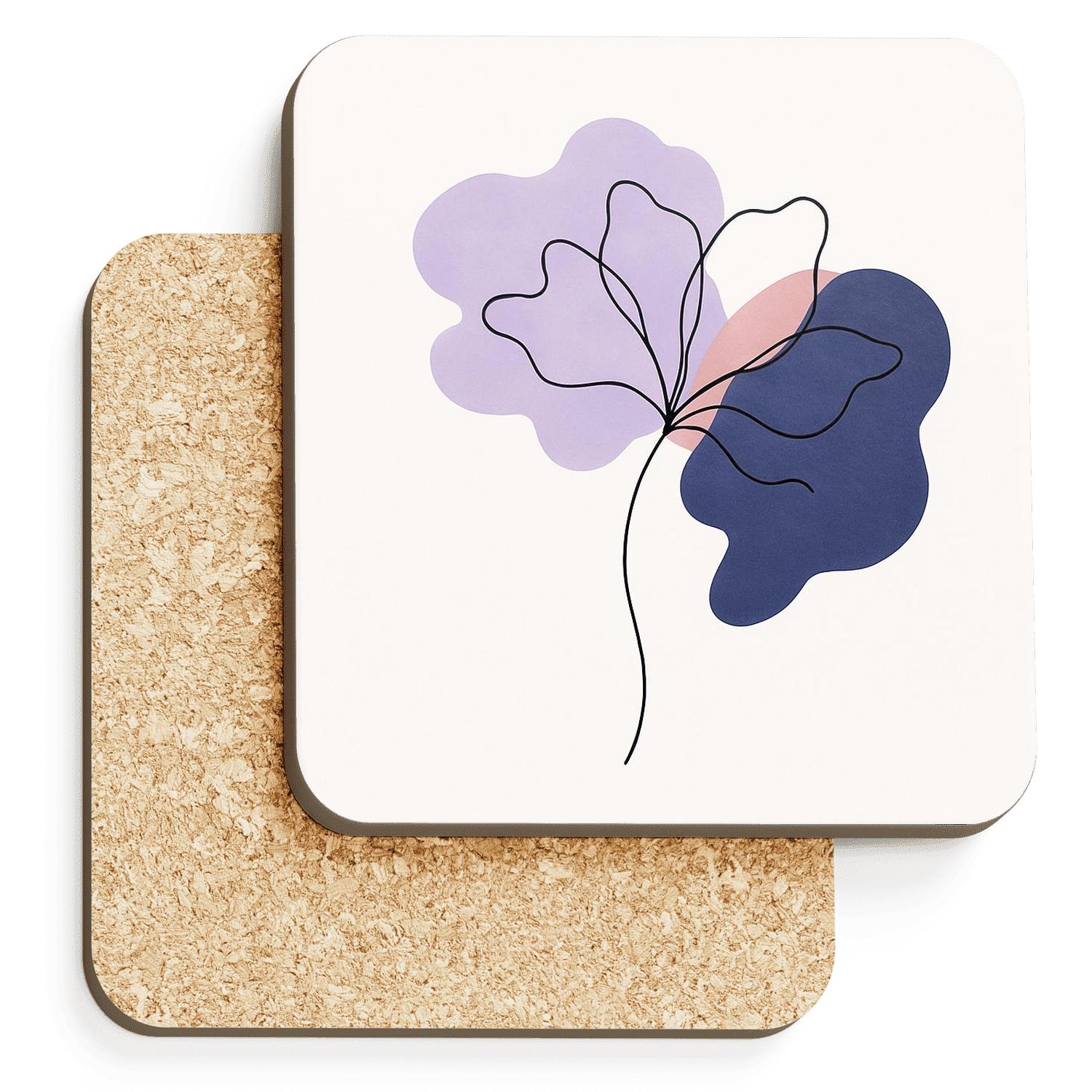 Nebula Blossom Outline custom engraved coasters