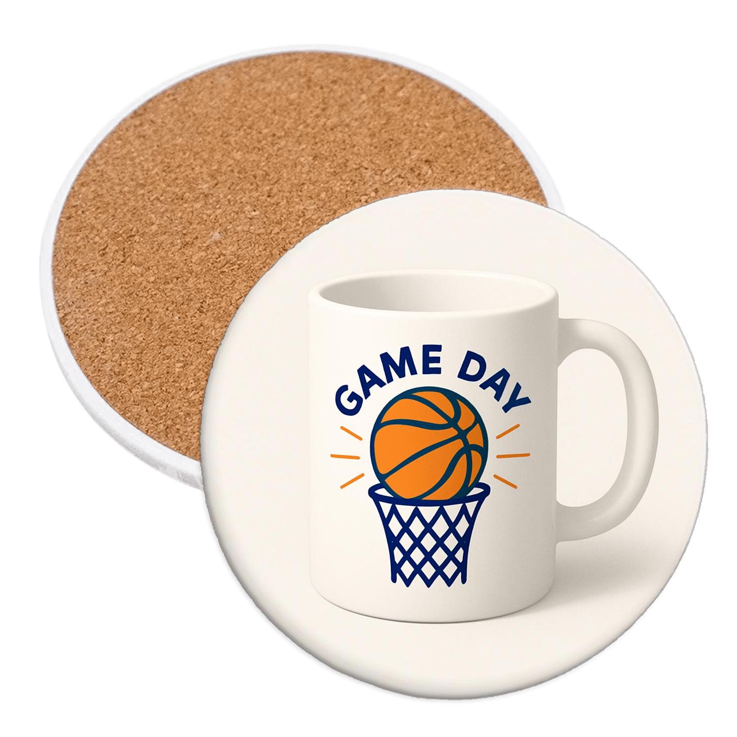 Basketball Net Pulse Line Art absorbent drink coasters