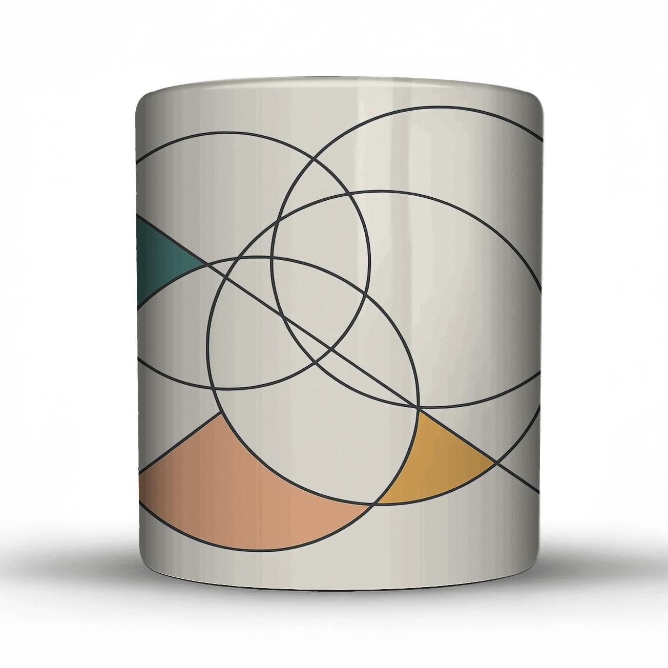 Orbital Geometry Linescape ceramic coffee mugs