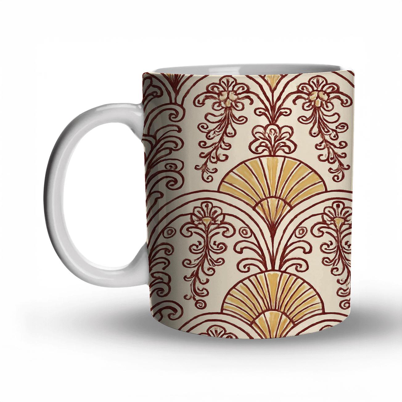 ArtDeco Floral Filigree Cascade gift mugs for occasions