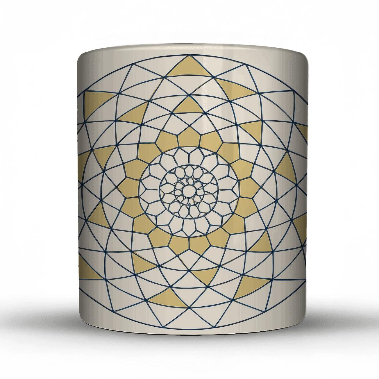 Sacred Radial Lattice ceramic coffee mugs