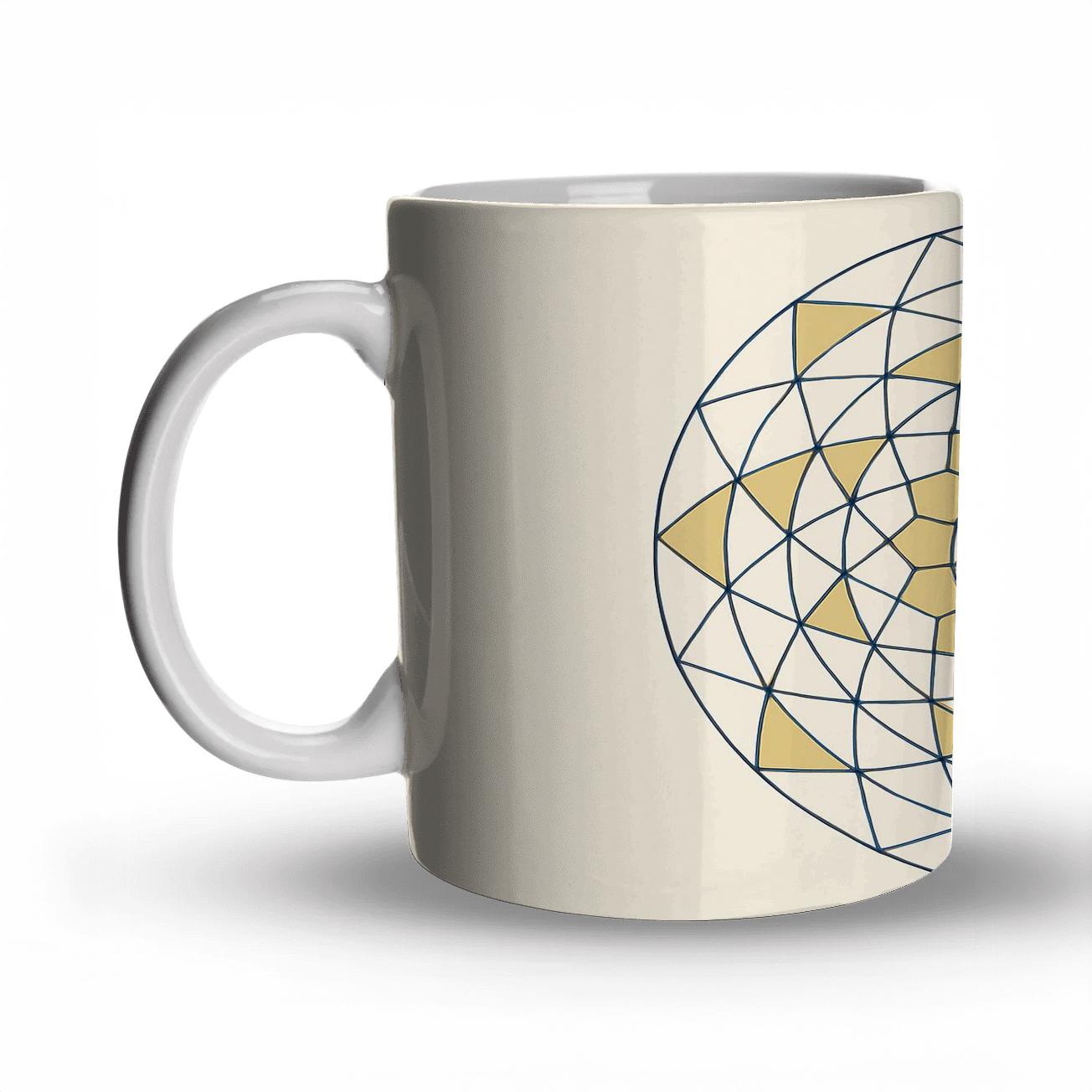 Sacred Radial Lattice ceramic coffee mugs