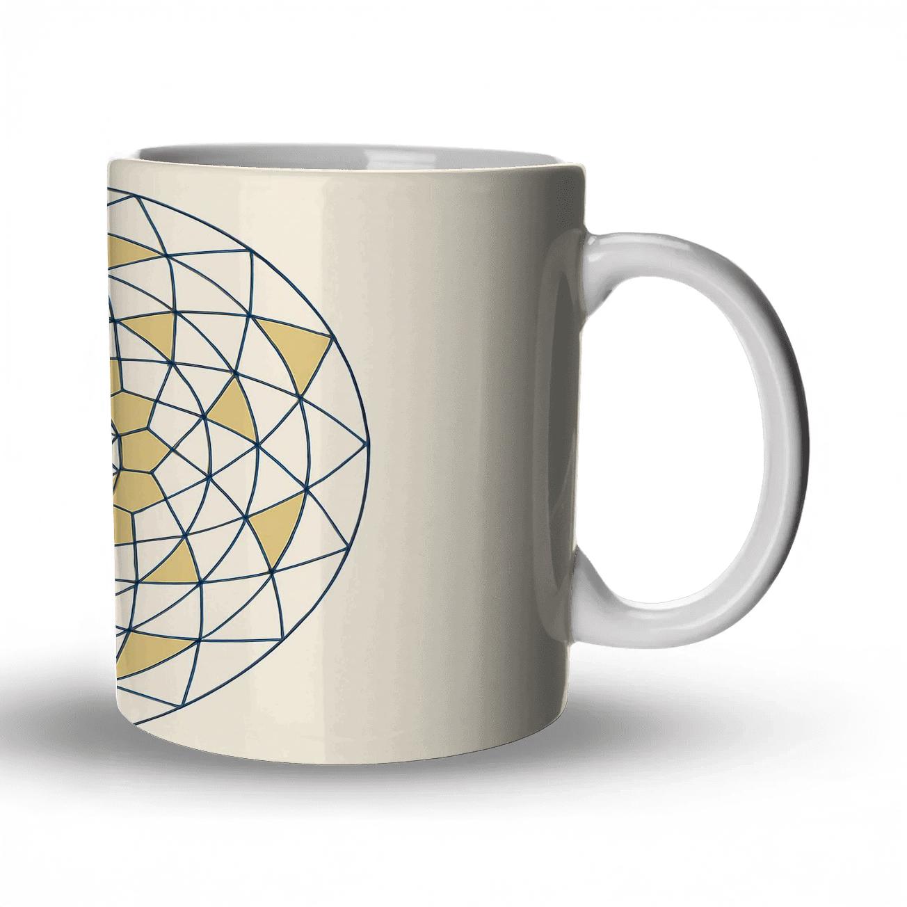 Sacred Radial Lattice ceramic coffee mugs