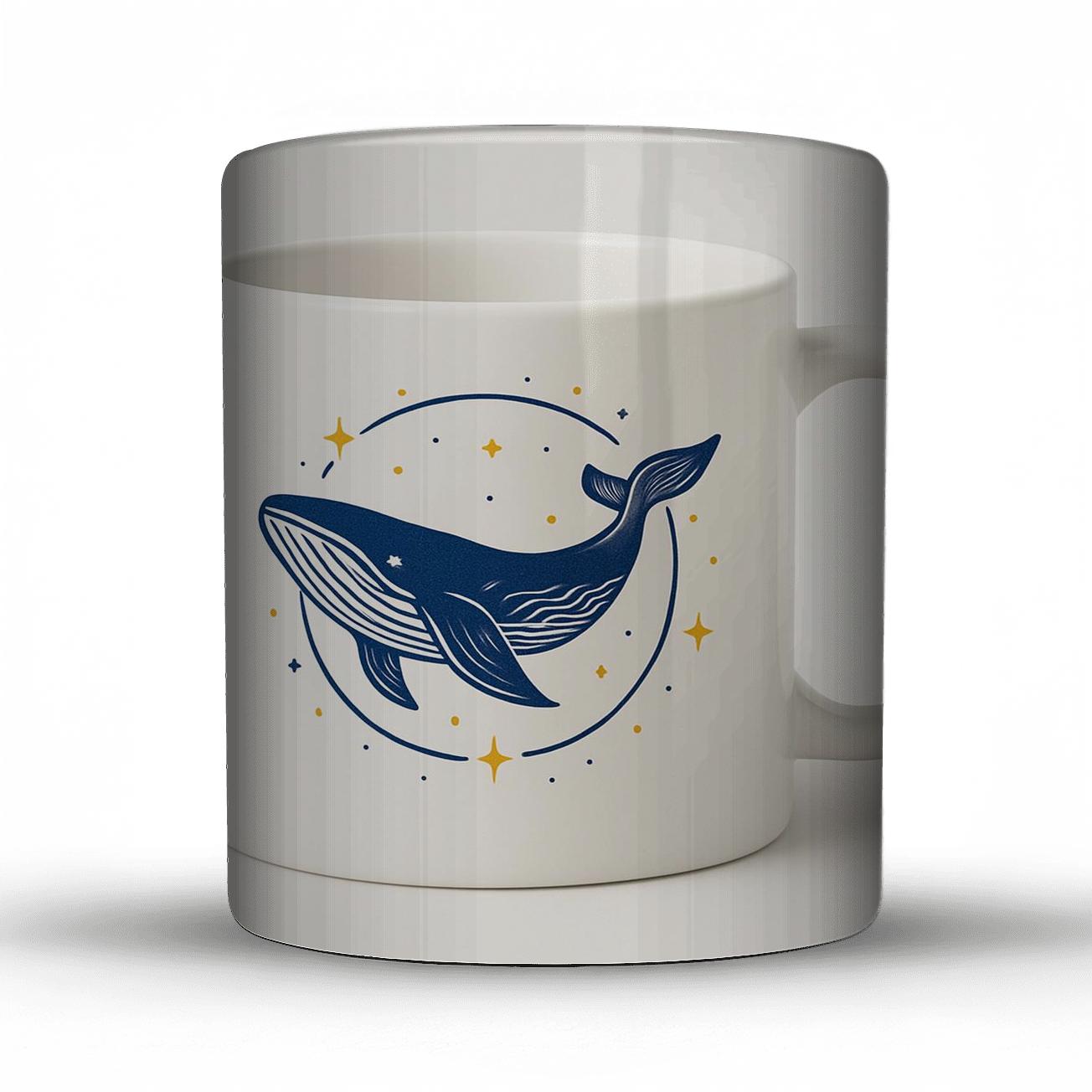 Celestial Whale Minimal Line Art Mug travel mugs with handles