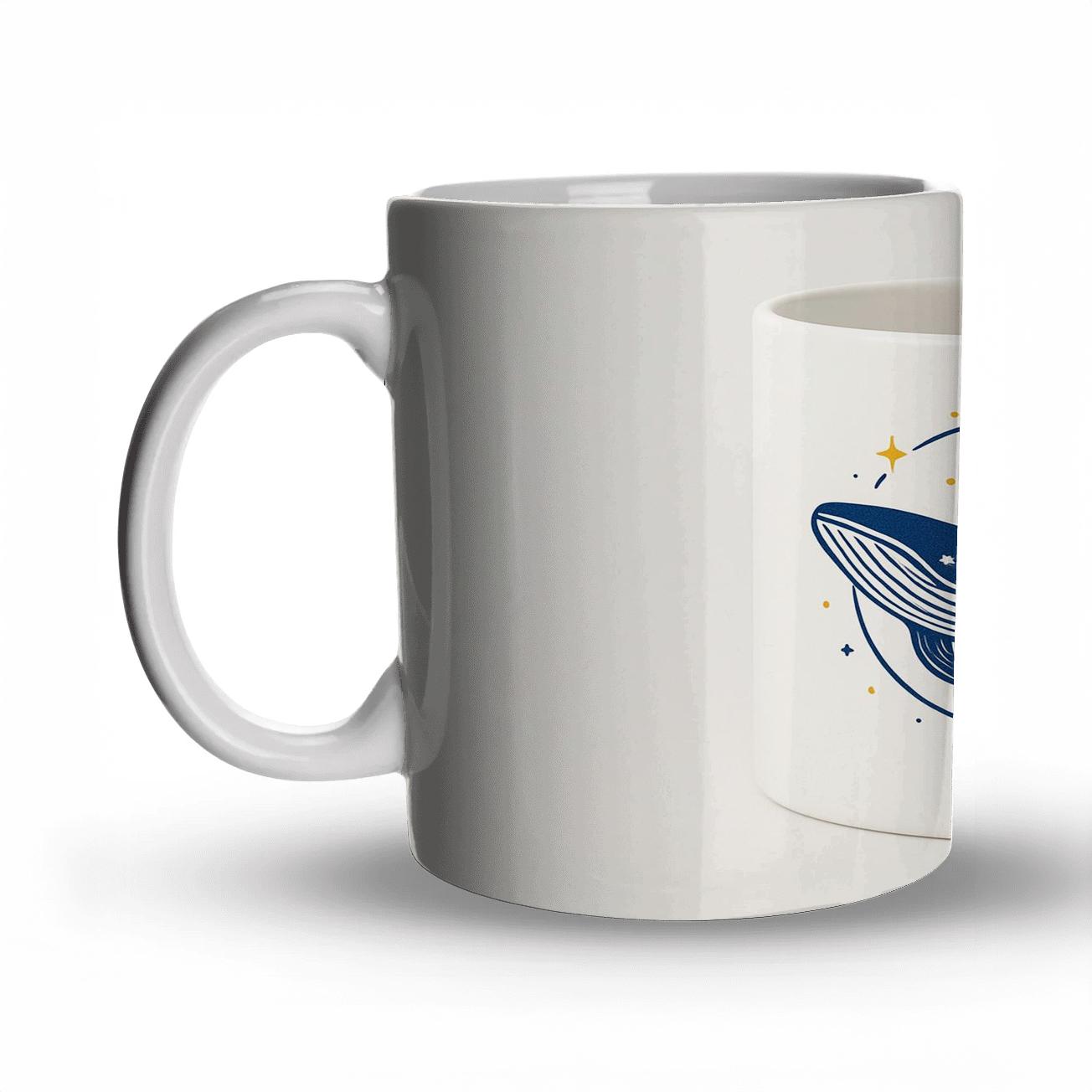 Celestial Whale Minimal Line Art Mug travel mugs with handles