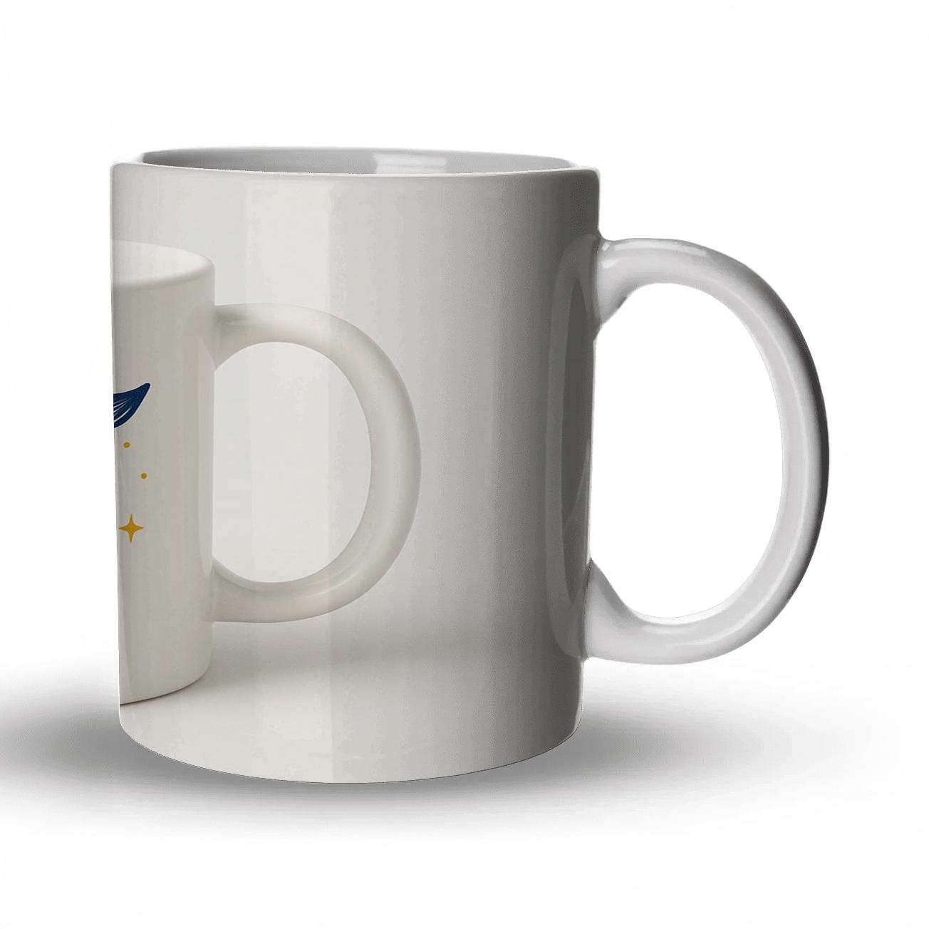 Celestial Whale Minimal Line Art Mug travel mugs with handles
