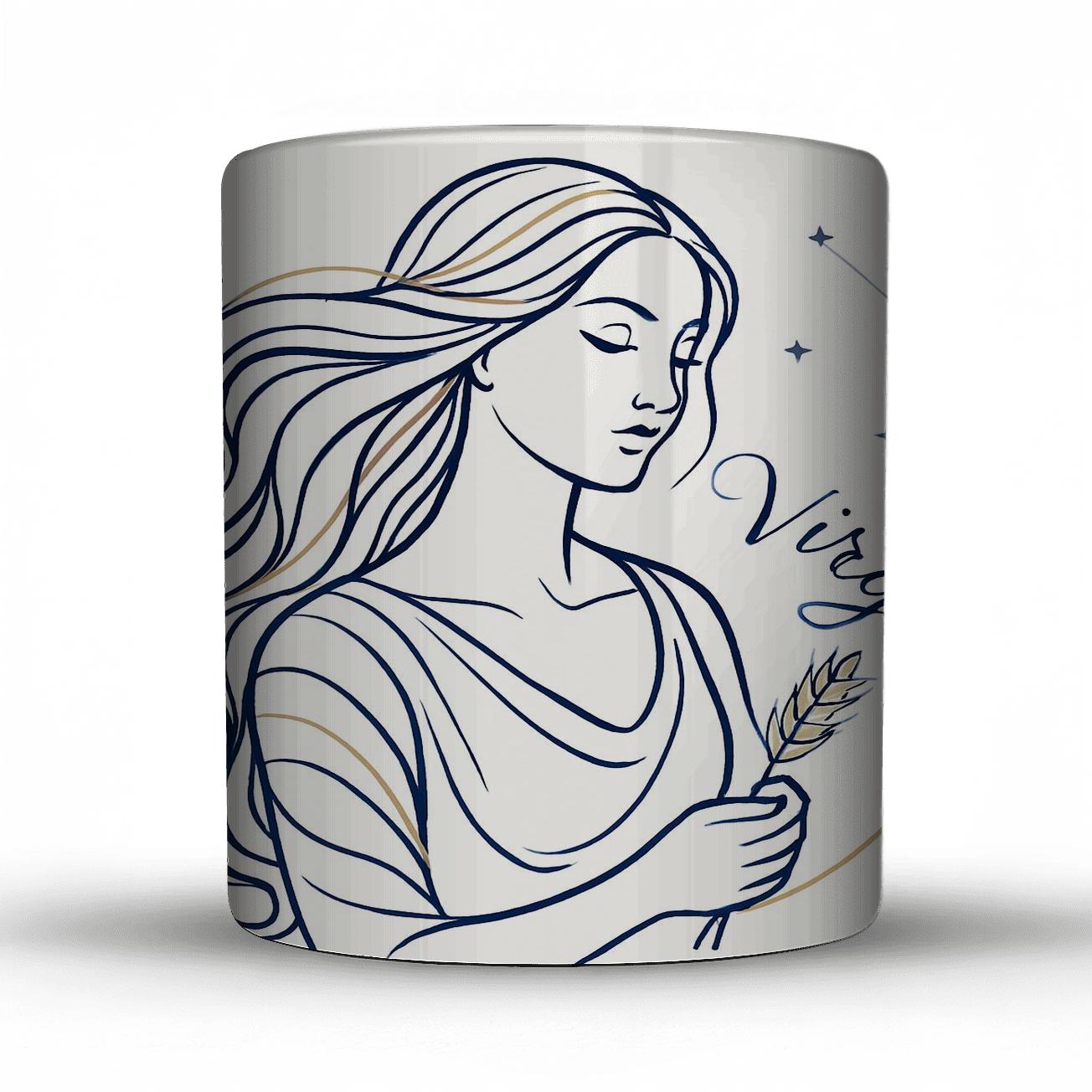 Virgo Starlit Minimalist Maiden gift mugs for occasions