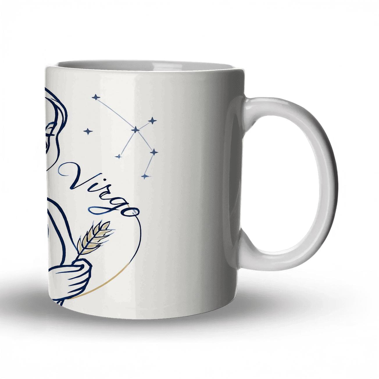 Virgo Starlit Minimalist Maiden gift mugs for occasions