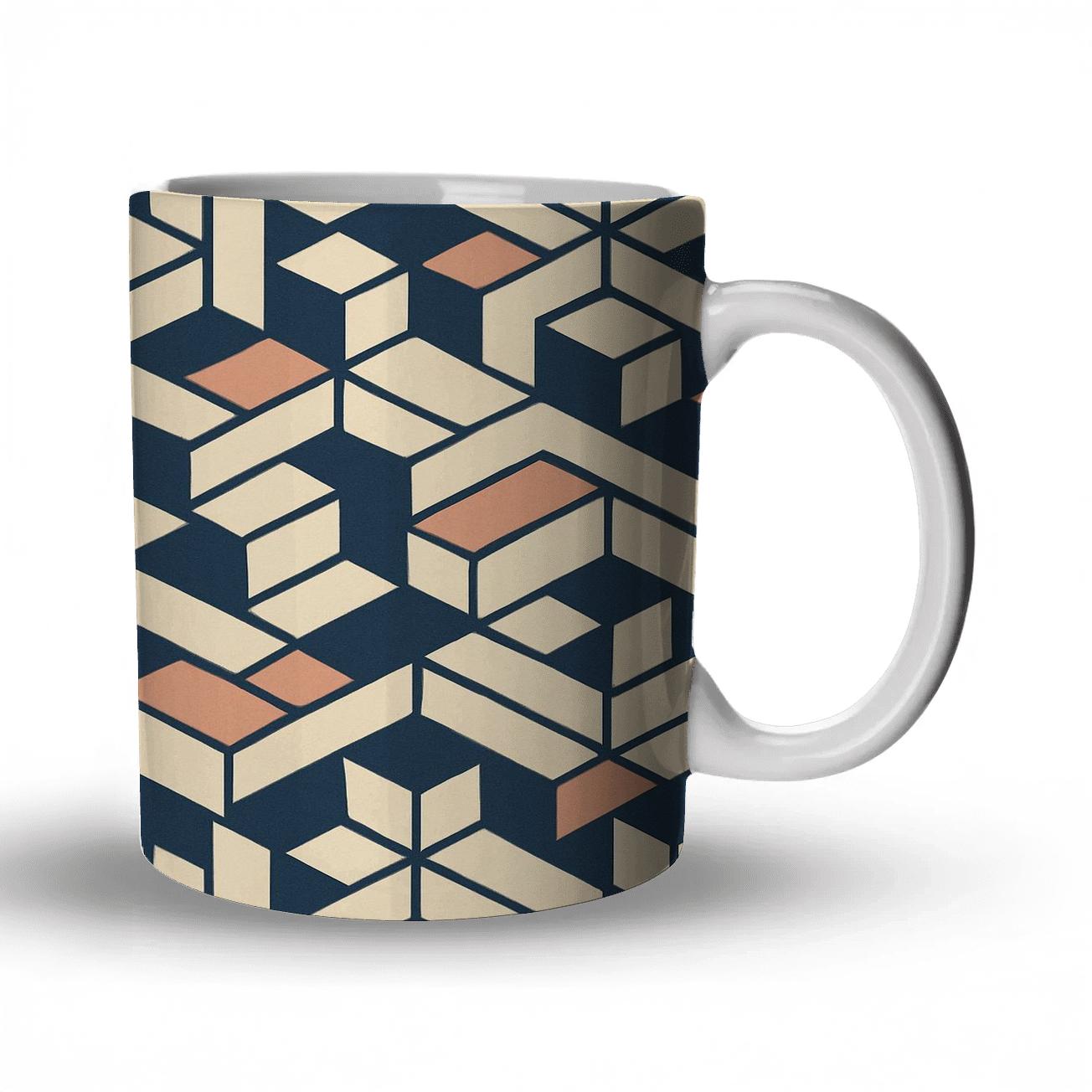 Isometric Lattice Horizon custom printed mugs