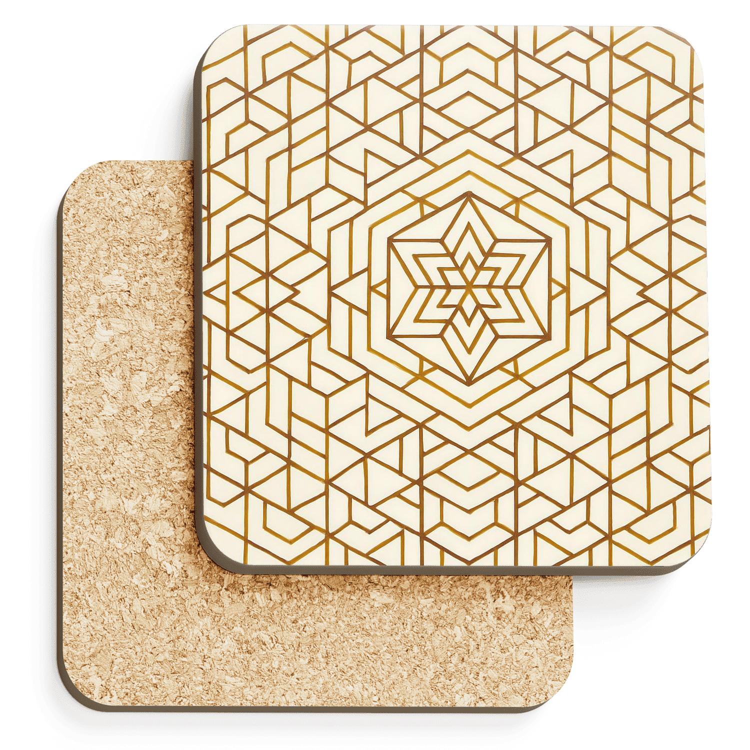Radiant Mandala Tessellation Lines personalized drink coasters