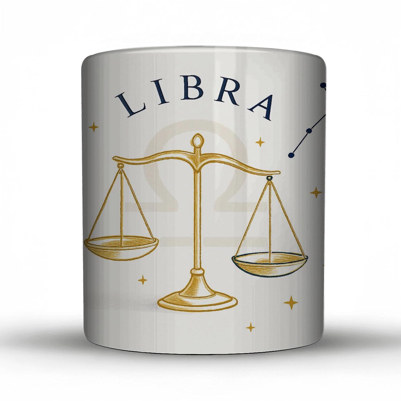 Libra Scales Celestial Balance Line Art ceramic coffee mugs