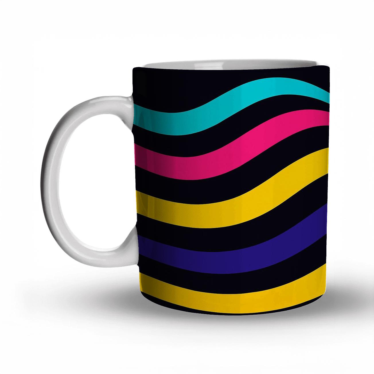 Prismatic Pulse Lines premium drinkware mugs
