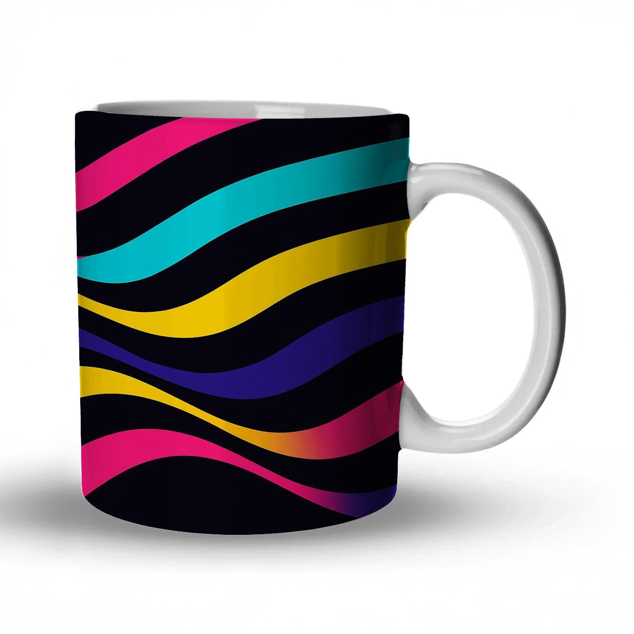 Prismatic Pulse Lines premium drinkware mugs