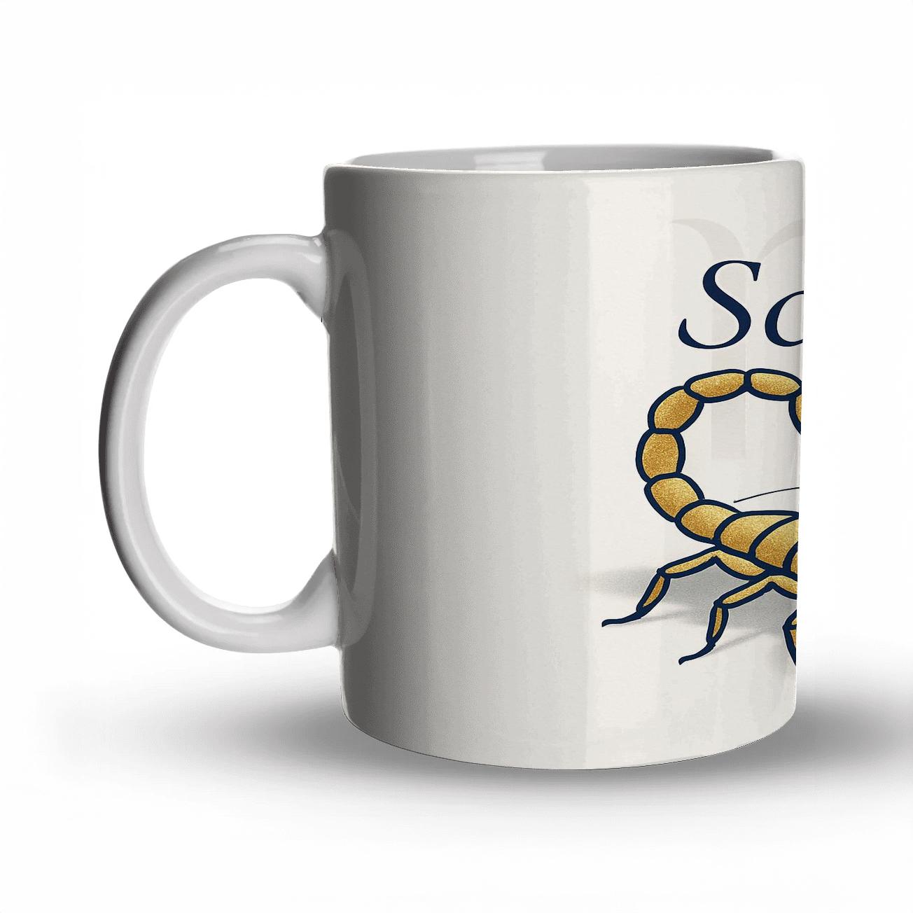 Scorpio Celestial Serpent Line Art personalized mugs
