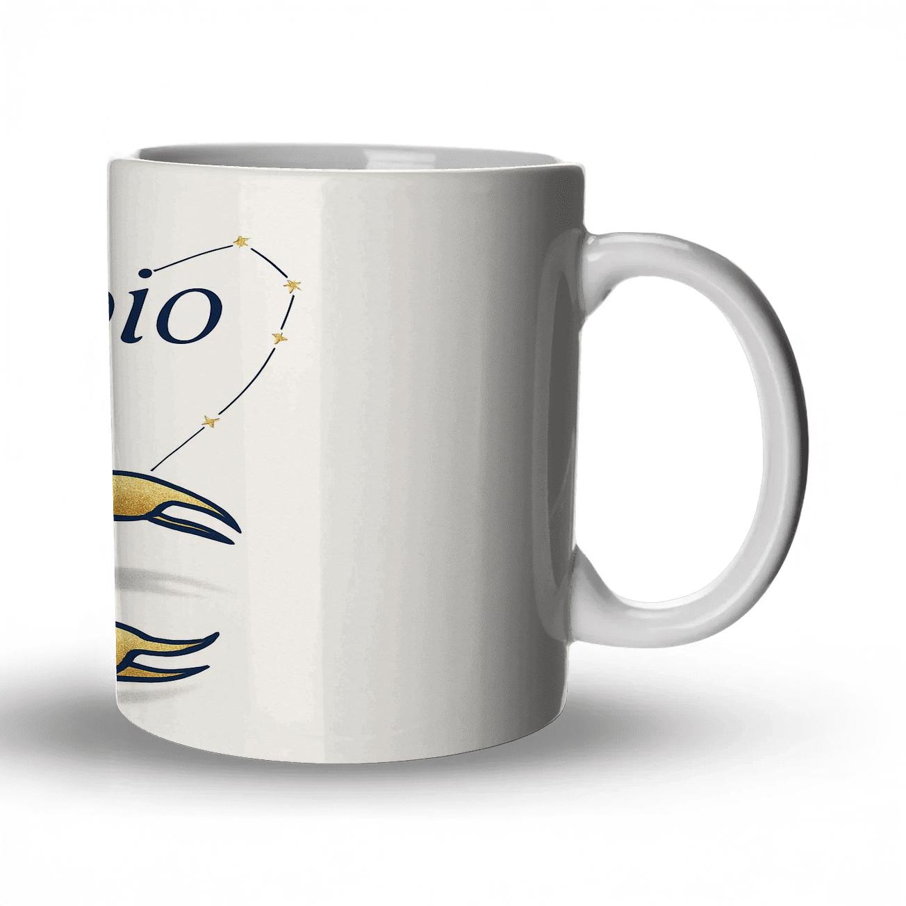 Scorpio Celestial Serpent Line Art personalized mugs