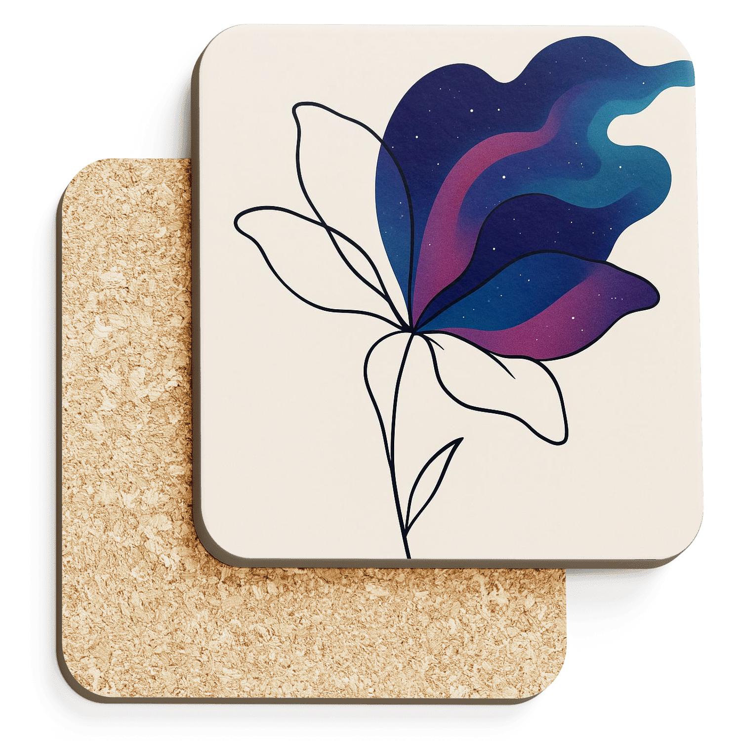 Galactic Bloom Linescape coasters for home decor