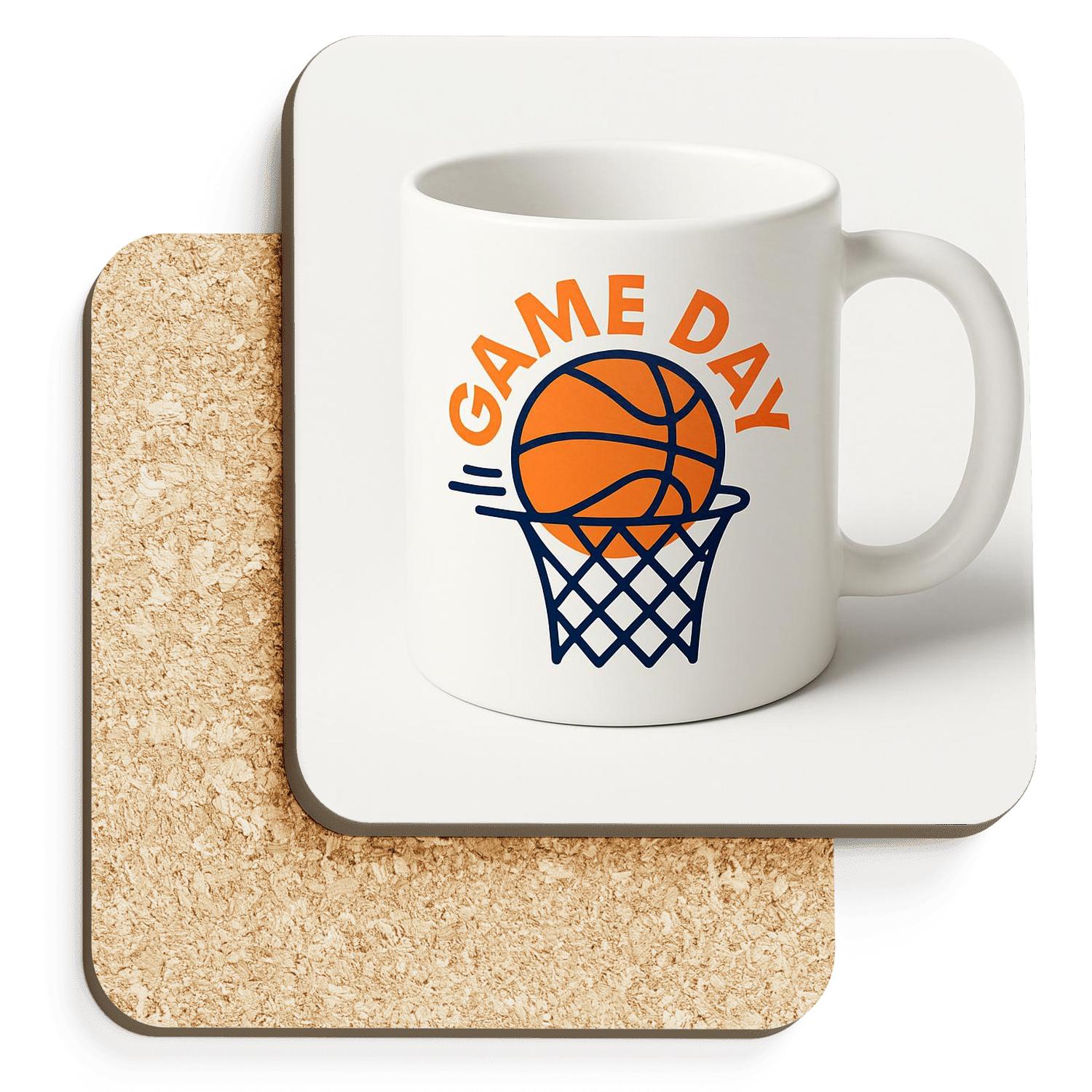 Basketball Game Day Line Art Mug custom engraved coasters
