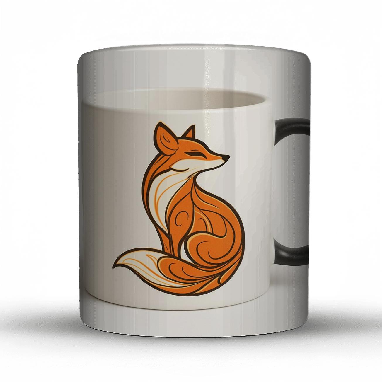 Minimalist Fox Line Art Mug Design ceramic coffee mugs