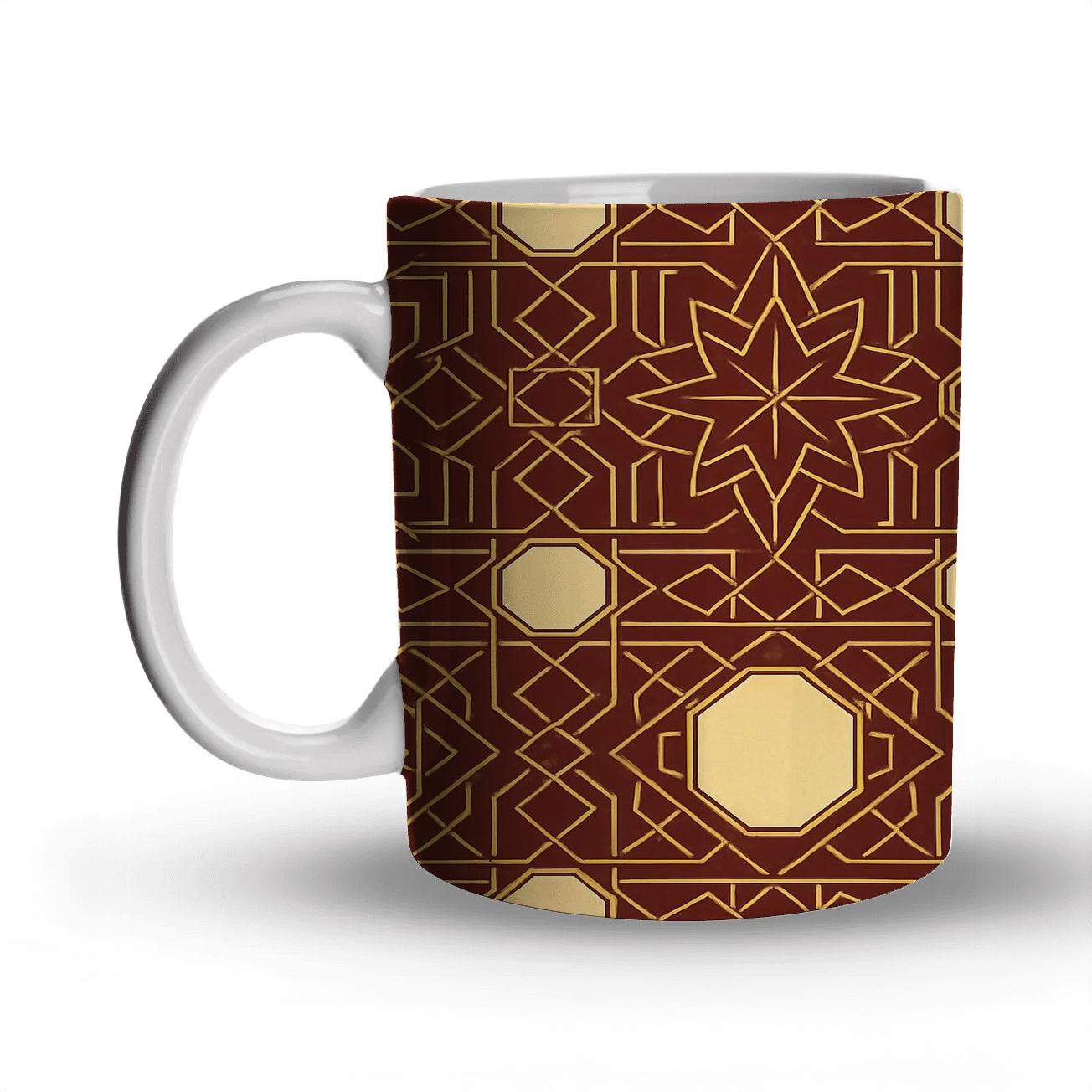 Deco Moorish Star Lattice ceramic coffee mugs