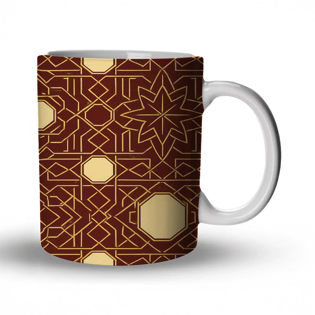 Deco Moorish Star Lattice ceramic coffee mugs