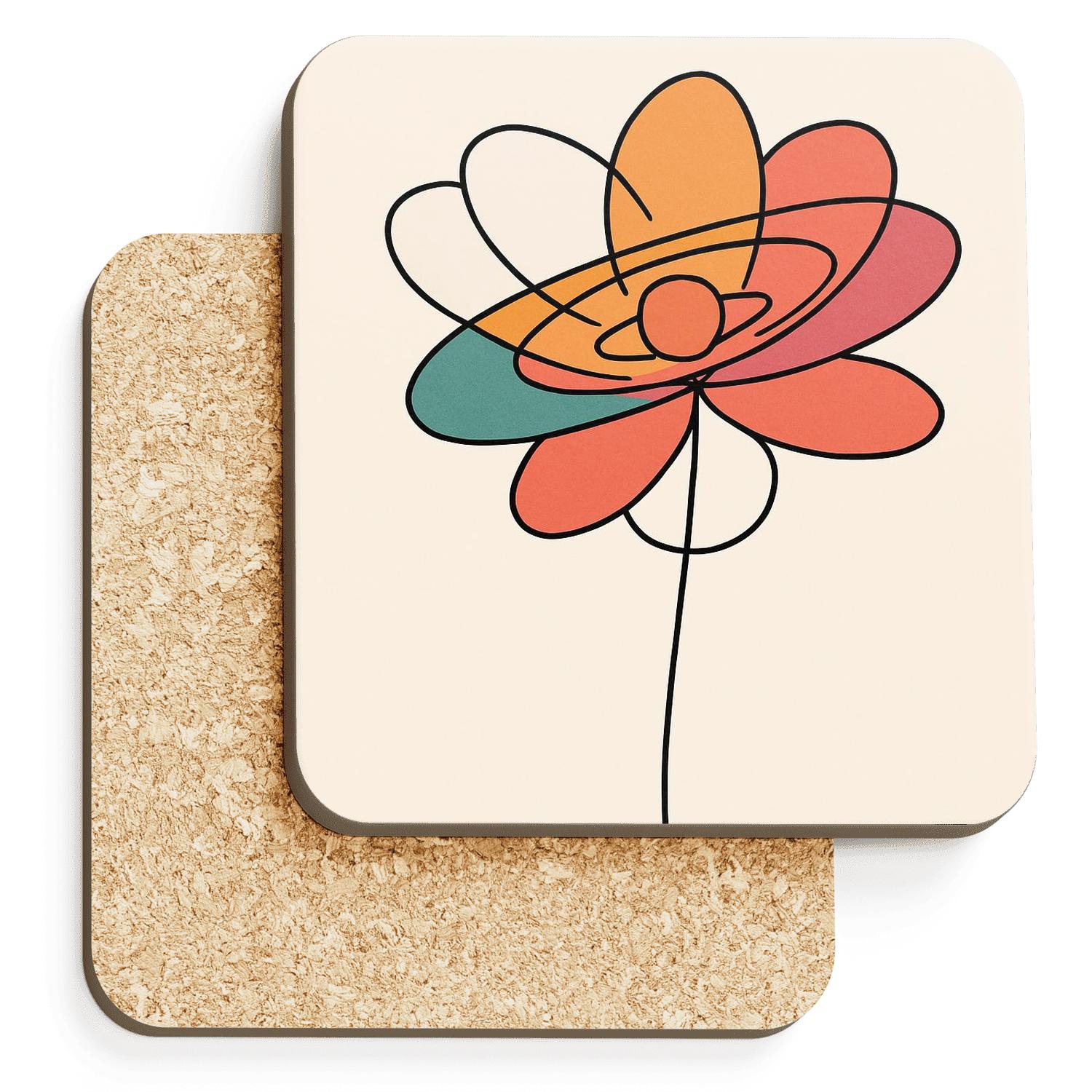 Solar Bloom Orbit decorative beverage coasters