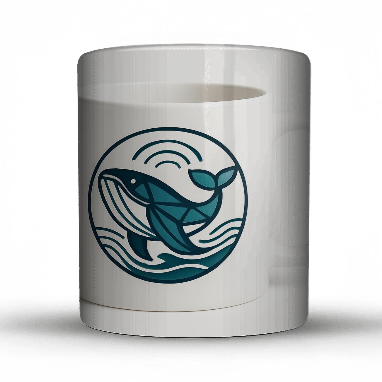 Geometric Whale Minimalist Line Art Mug Design novelty coffee mugs