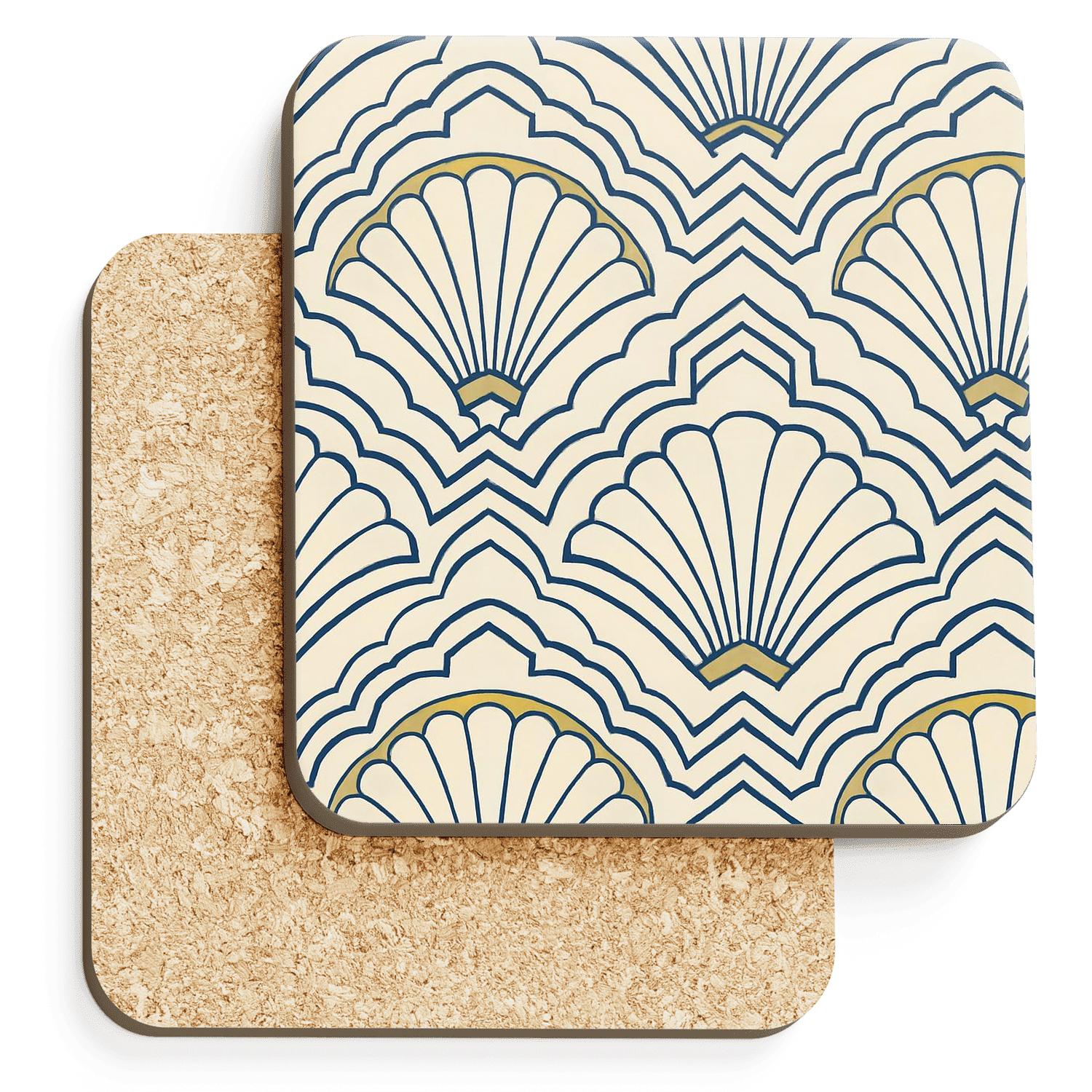 ArtDecoSunburstOrnamentalFan stone coaster collections