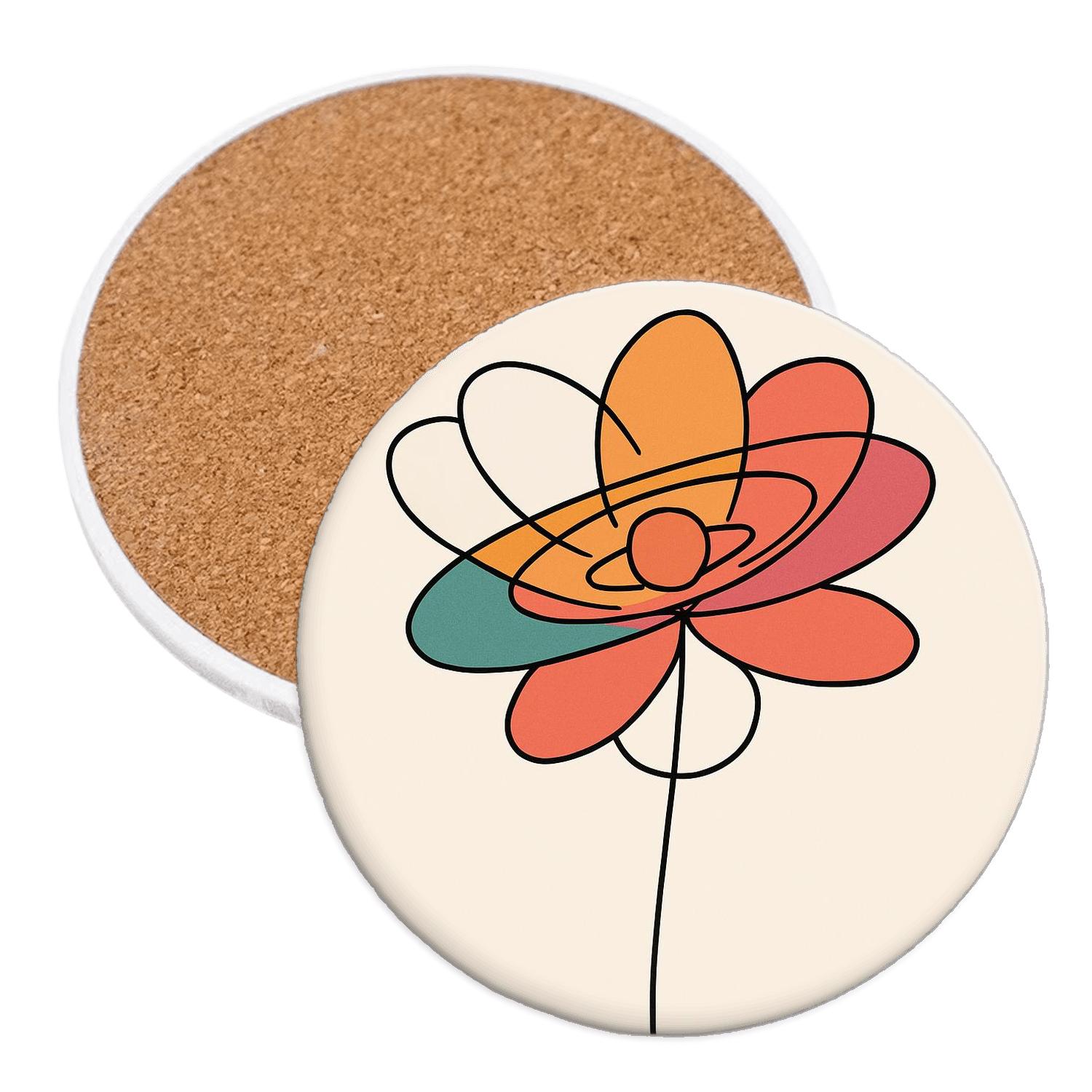 Solar Bloom Orbit absorbent drink coasters