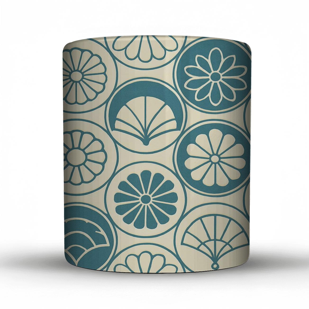 Ukiyo Crest Weave custom printed mugs