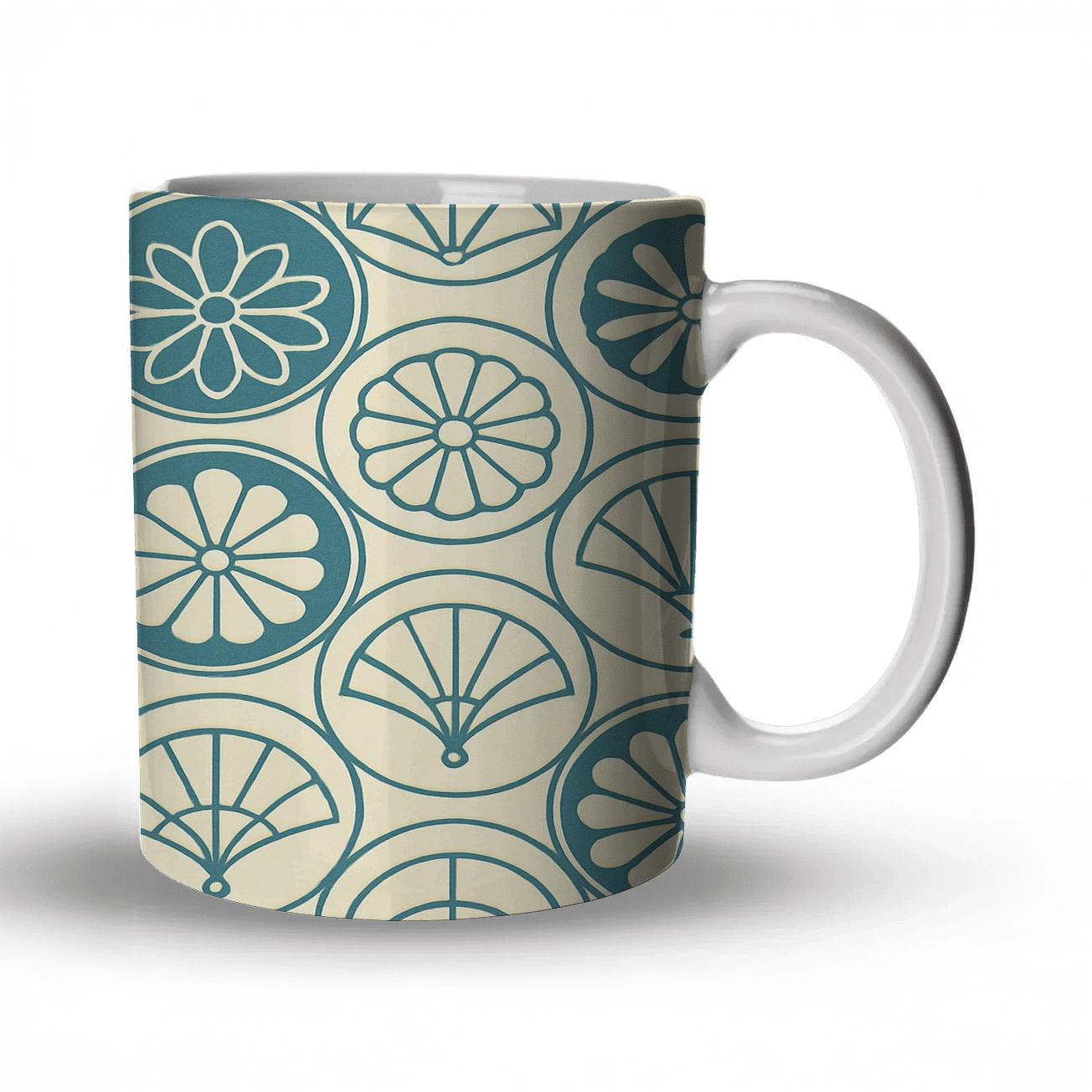 Ukiyo Crest Weave custom printed mugs