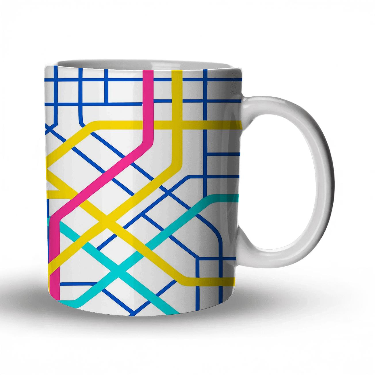 Prismatic Metro Pulse decorative mug sets