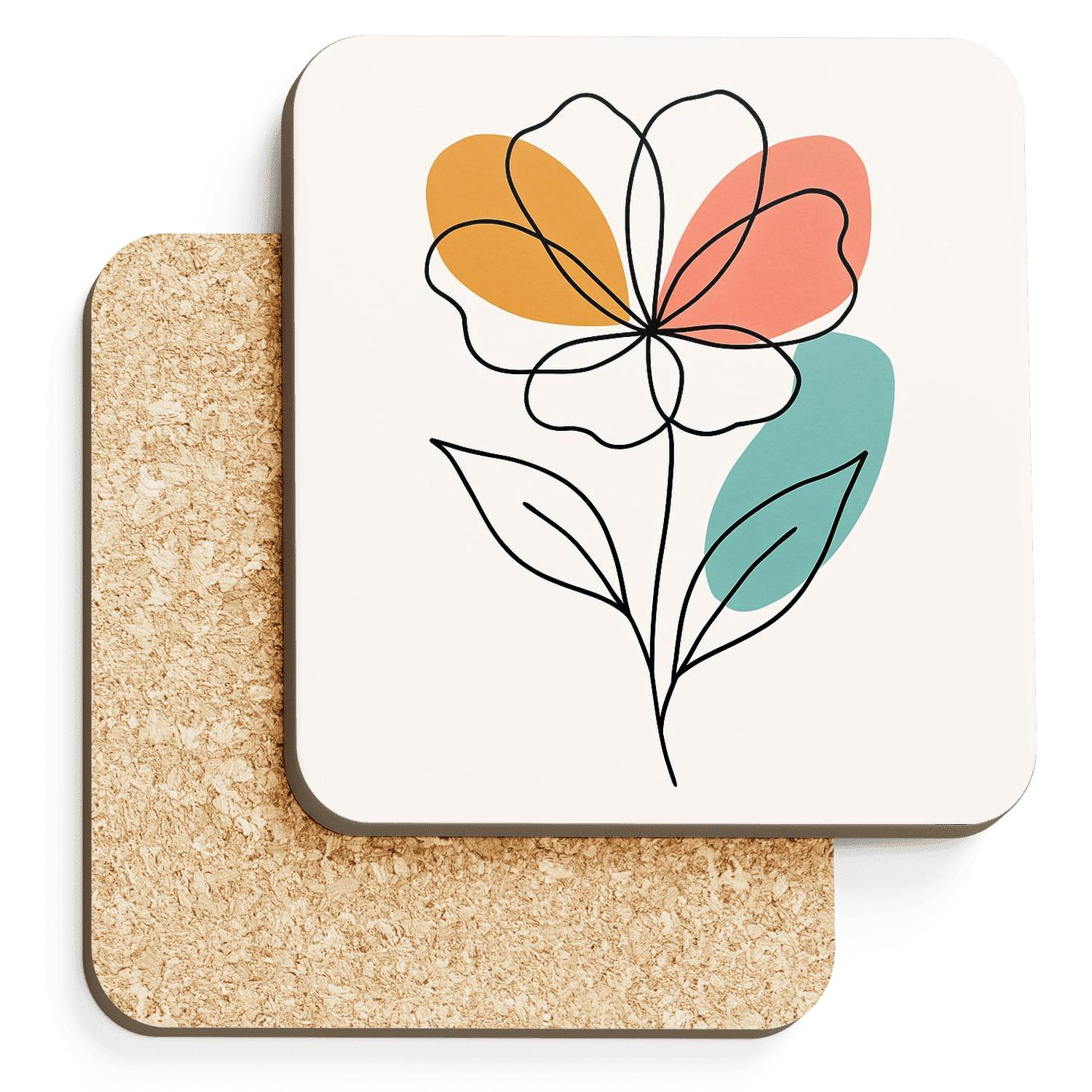 Solar Bloom Linescape custom engraved coasters