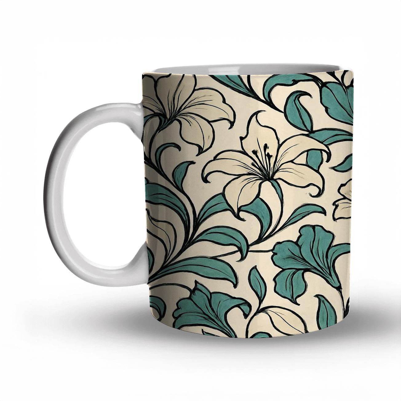 ArtNouveauBotanicalFiligree decorative mug sets