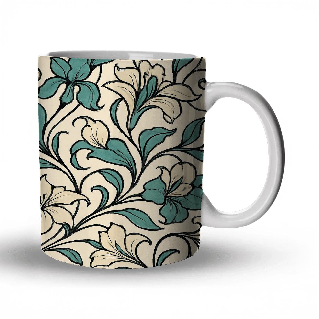 ArtNouveauBotanicalFiligree decorative mug sets