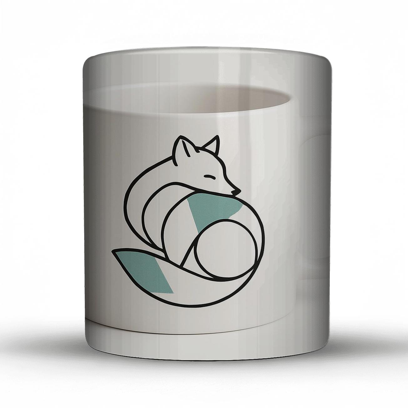 Minimalist Arctic Fox Line Art Mug decorative mug sets