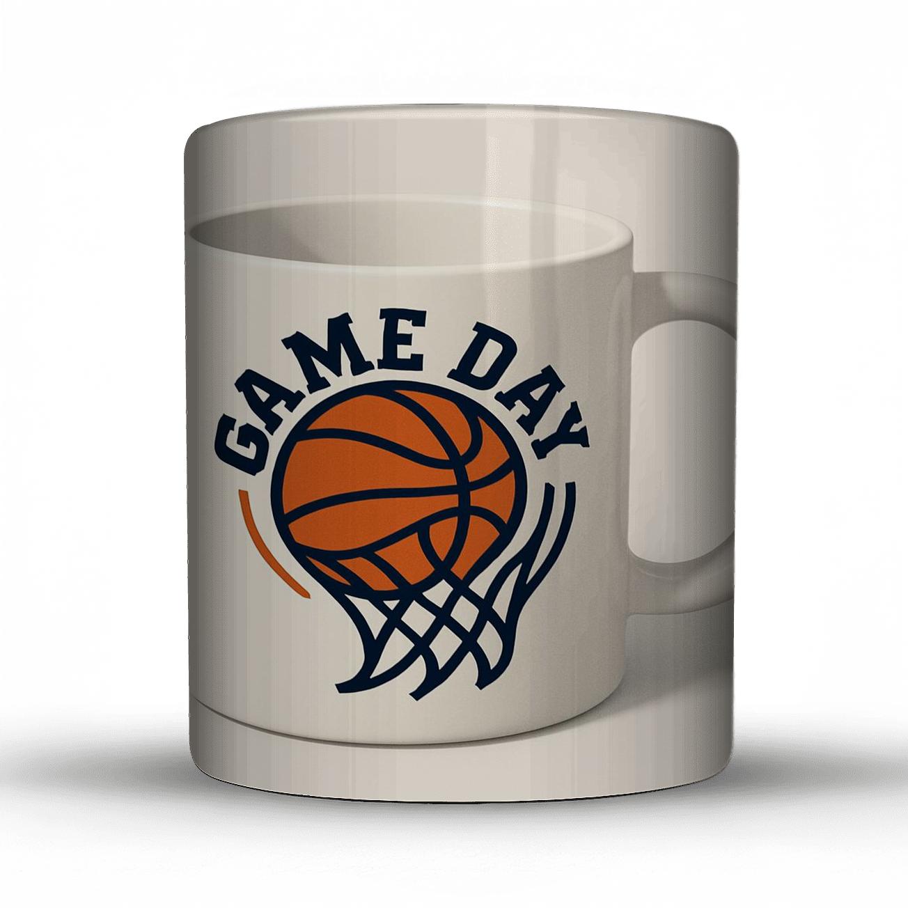 Minimalist Basketball Swirl Game Day Mug personalized mugs