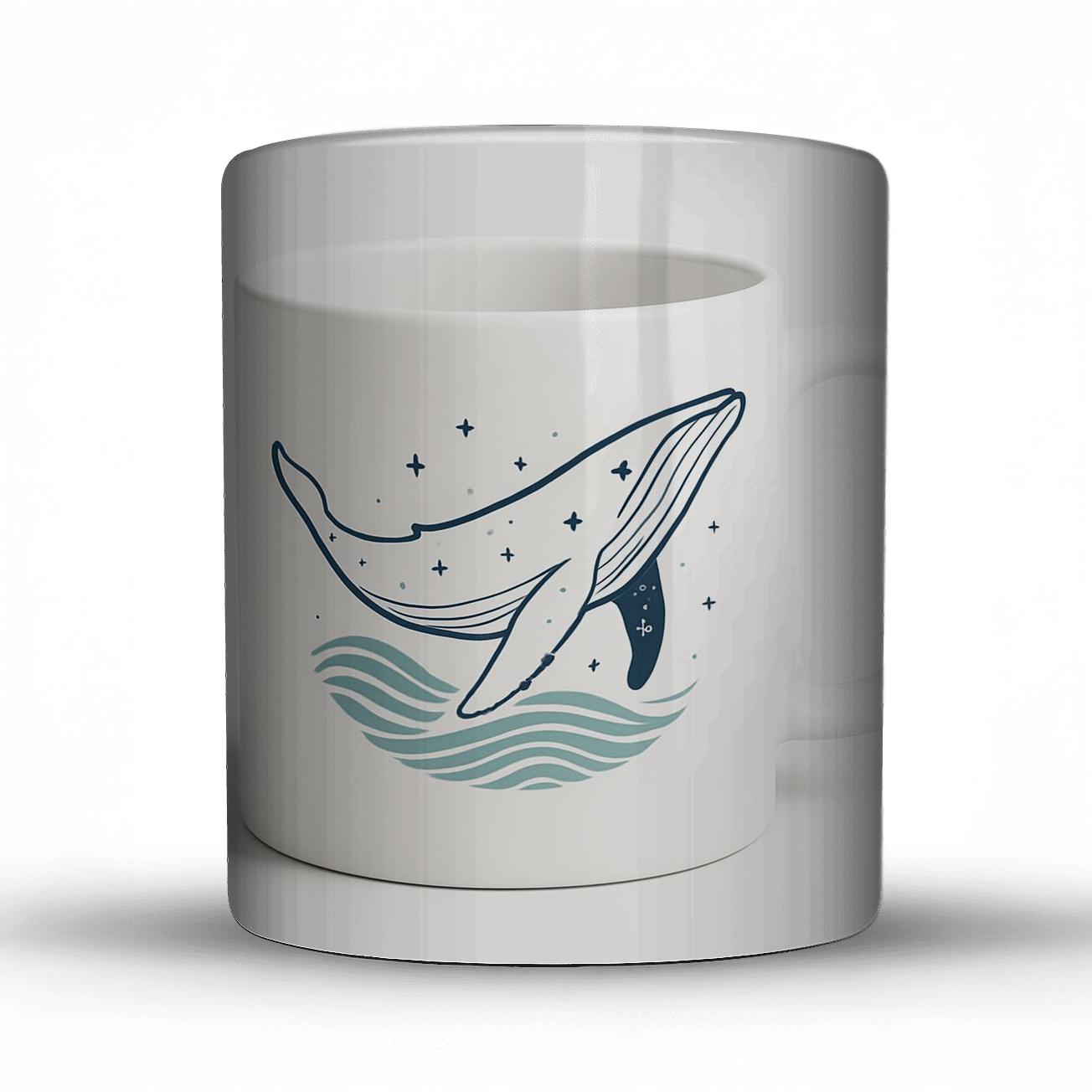 Celestial Whale Minimal Line Pattern Mug insulated thermal mugs